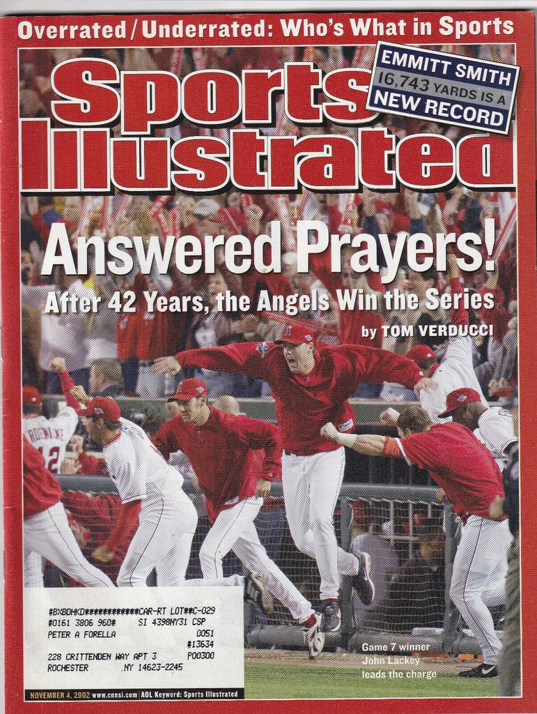 Sports Illustrated Angels World Series Win November 4 2002 091619nonr
