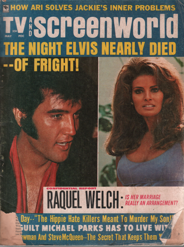 TV and Screenworld May 1970 Elvis Presley Raquel Welch Steve McQueen 032420DBE