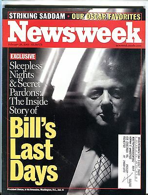 Newsweek Magazine February 26 2001 Bill Clinton EX 083016jhe