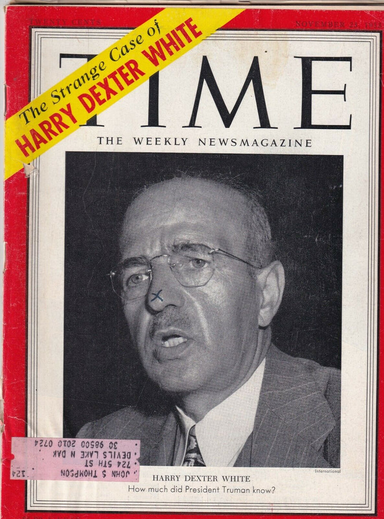 Time Magazine Harry Dexter White November 23, 1953 100219nonr