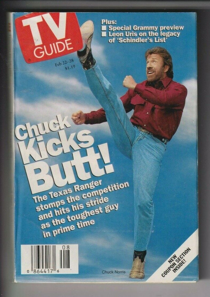 Tv Guide Mag Chuck Norris Texas Ranger February 22-28, 1997 110519nonr