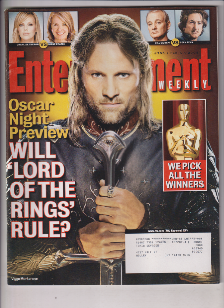 Entertainment Weekly Viggo Mortensen Bill Murray February 27, 2004 011820nonr