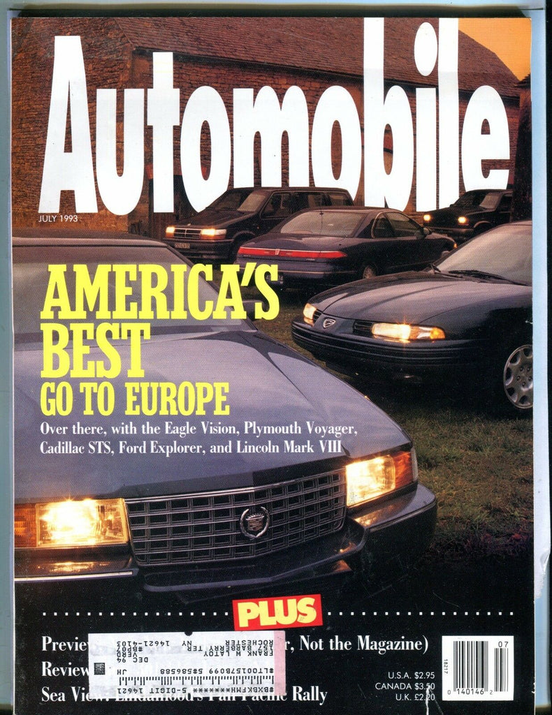 Automobile Magazine July 1993 Cadillac STS EX w/ML 042617nonjhe