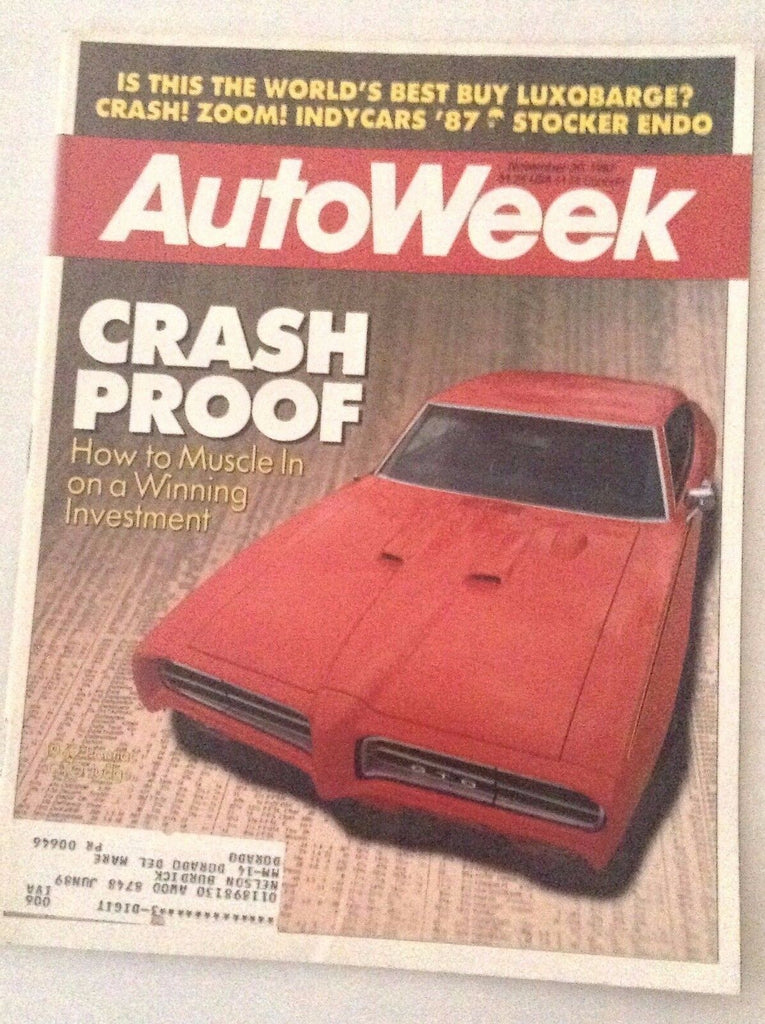 Autoweek Magazine Indy Cars '87 Stocker Endo November 30, 1987 011717RH