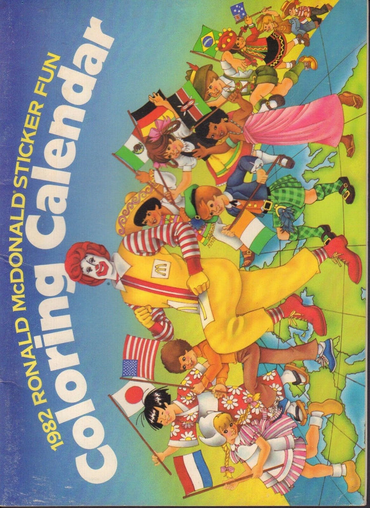 1982 Ronald McDonald Coloring Calendar McDonald's 072817nonjhe