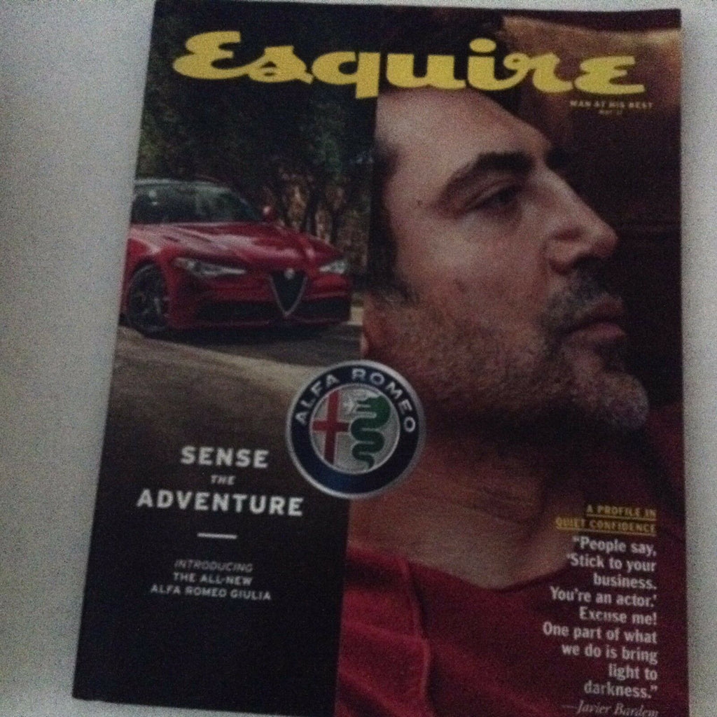 Esquire Magazine Javier Bardem Alfa Romeo Giulia May 2017 061717nonrh2