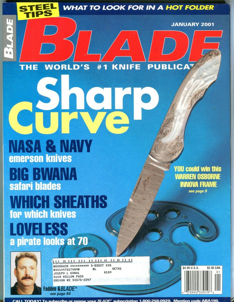 Blade Magazine January 2001 Warren Osborne Innova Frame EX w/ML 101416jhe