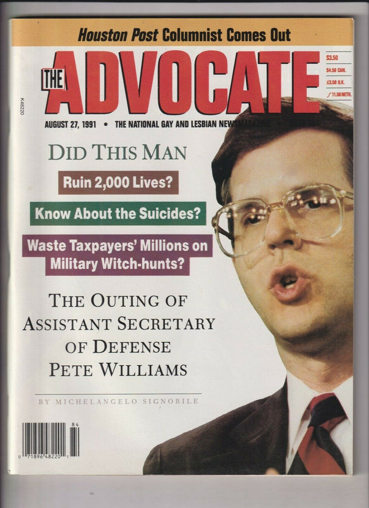 The Advocate Gay Interest Mag Pete Williams August 27, 1991 031220nonr