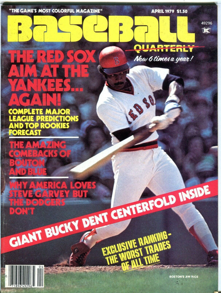 Baseball Quarterly Magazine April 1979 Jim Rice EX 092216jhe