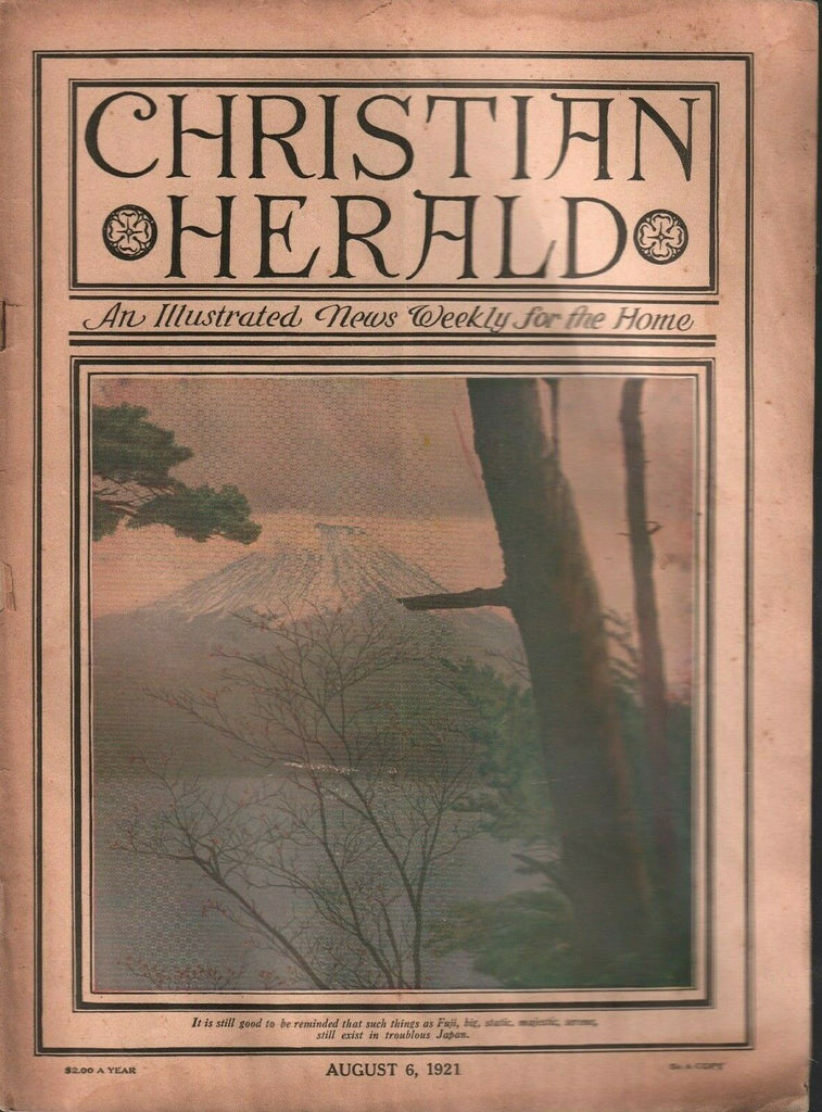 Christian Herald August 6 1921 Fuji Japan Rare Vintage Magazine 021920AME