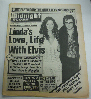 Midnight Globe Magazine Linda & Elvis Presley December 1977 081415R