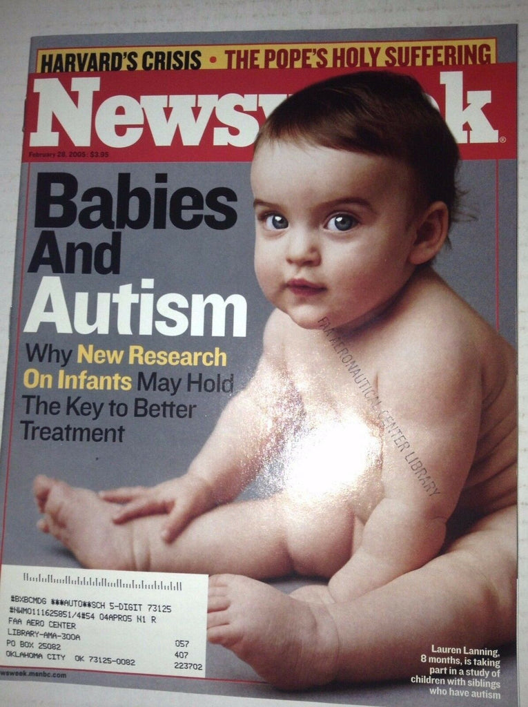 Newsweek Magazine Babies And Autism February 28, 2005 FAL 042717nonrh