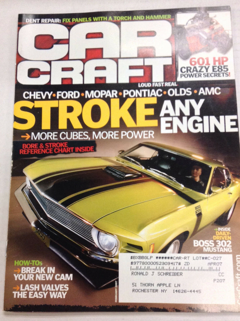 Car Craft Magazine Stroke Any Engine Boss 302 Mustang February 2007 050317nonr