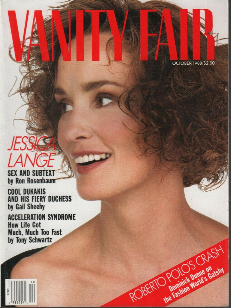 Vanity Fair October 1988 Jessica Lange Dominick Dunne Roberto Polo 121919AMA