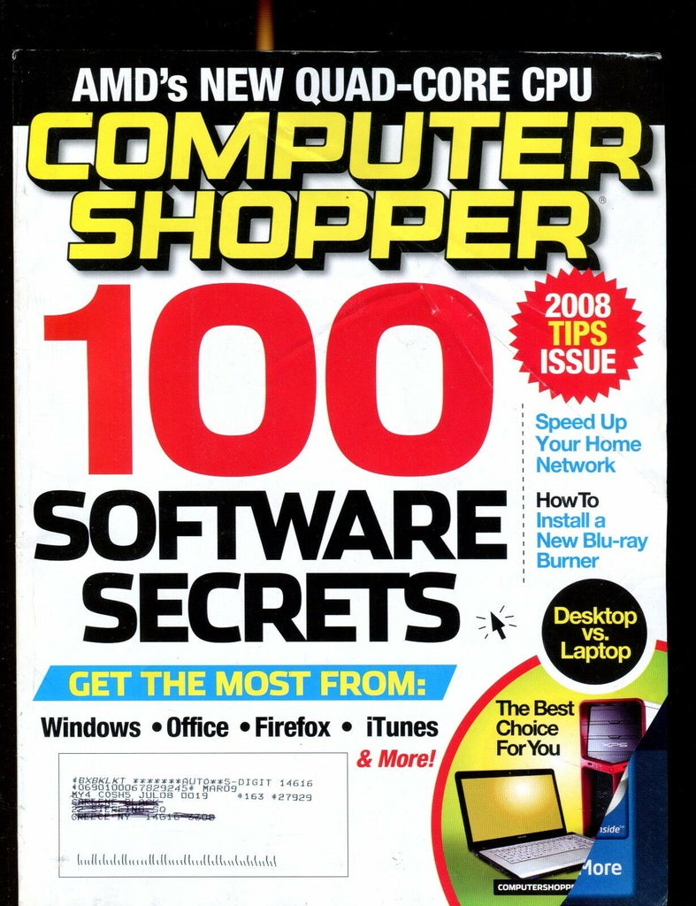 Computer Shopper Magazine July 2008 Software Secrets EX w/ML 021517jhe