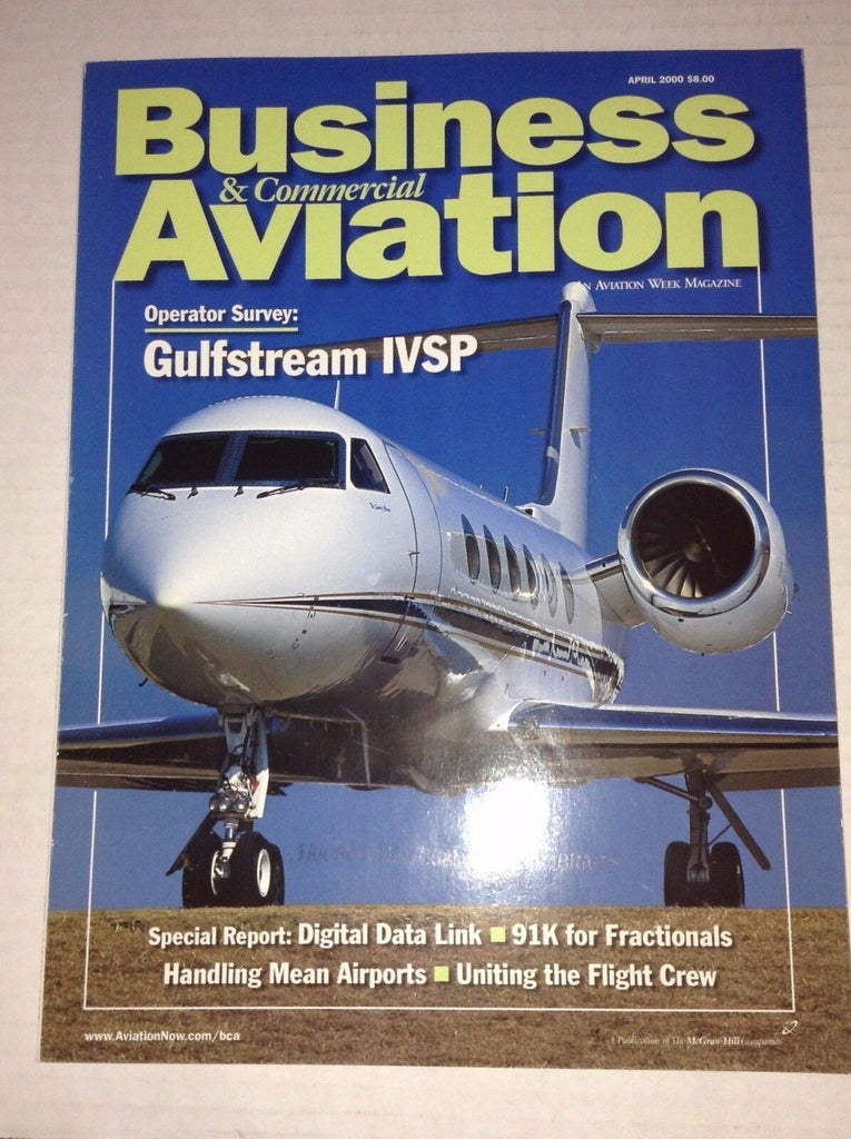 Business & Commercial Aviation Magazine Gulfstream IVSP April 2000 FAL 111916RH