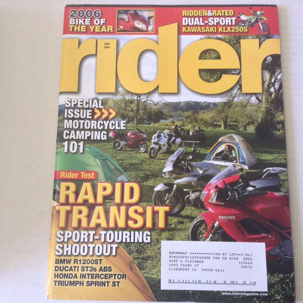Rider Magazine Motorcycle Camping 101 June 2006 060117nonrh2