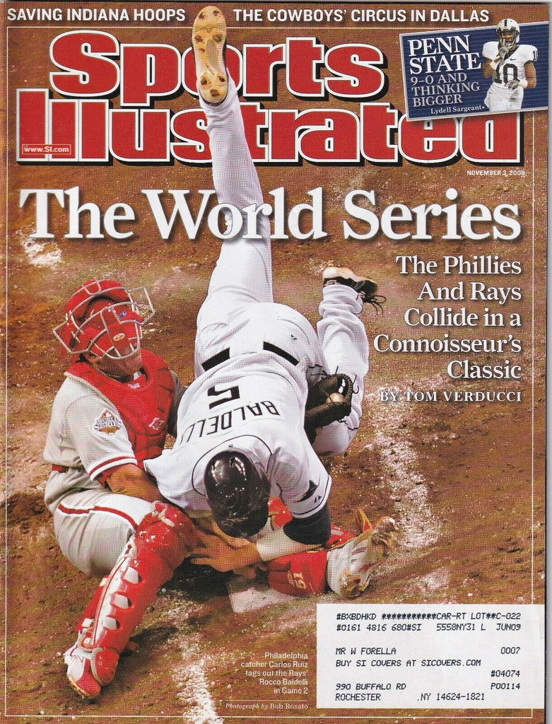 Sports Illustrated World Series Phillies Vs Rays November 3, 2008 091619nonr
