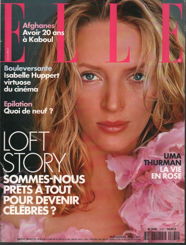 Elle French Fashion Magazine May 28 2001 Uma Thurman Isabelle Huppert 091120ame2