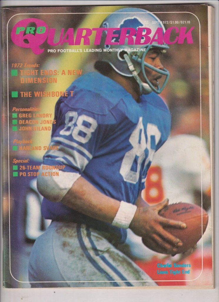 Pro Quarterback Mag Charlie Sanders Lions Greg Landry September 1972 020320nonr