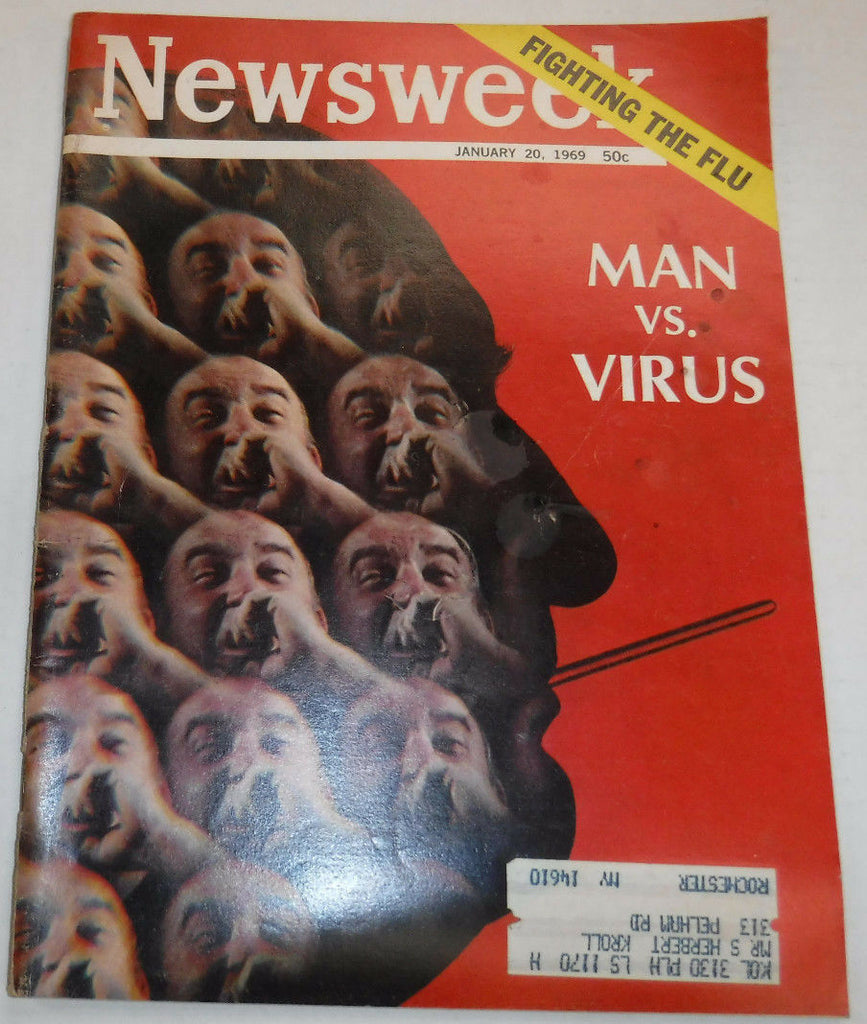 Newsweek Magazine Man Vs Virus January 1969 VINTAGE 093016R