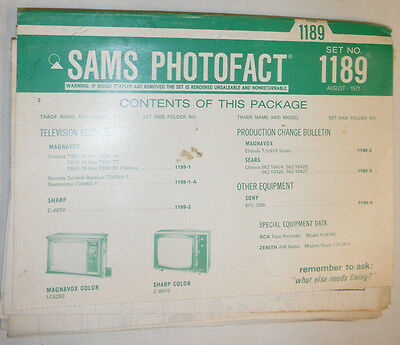 Sams Photofact Magazine Magnavox & Chass T950-01 No.1189 August 1971 022415r
