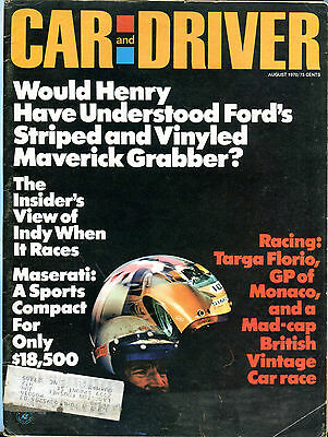 Car And Driver Magazine August 1970 Maverick Grabber VGEX 022316jhe