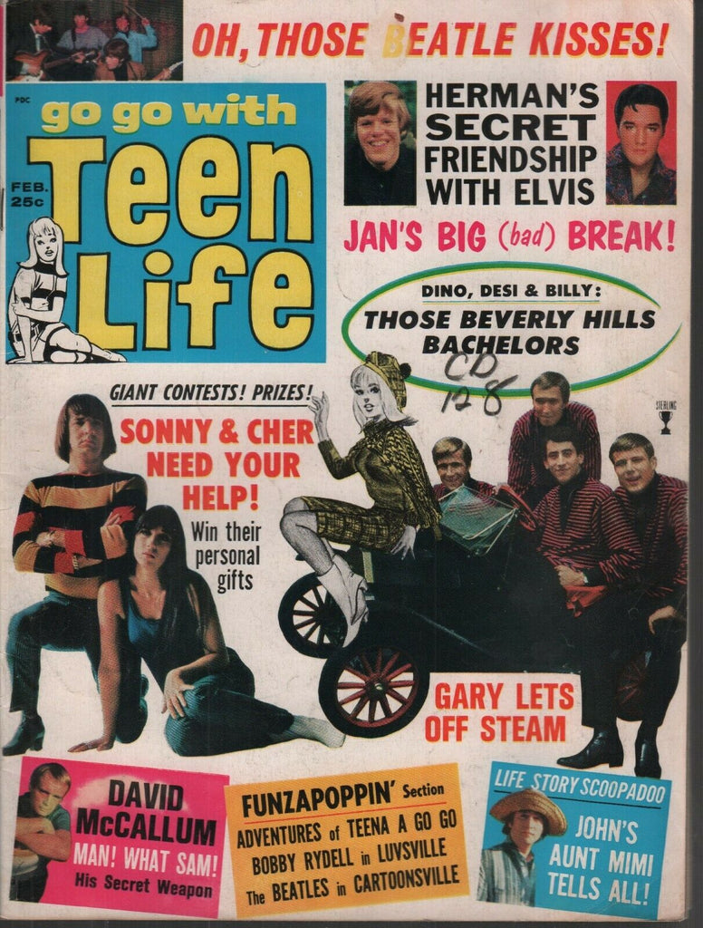 Teen Life February 1966 Sonny & Cher Elvis Presley The Beatles 093019AME3