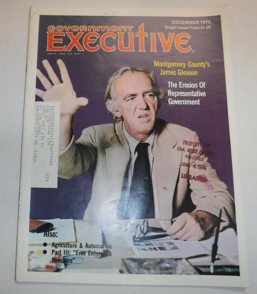 Government Executive Magazine James Gleason December 1975 FAL FAA 102016R