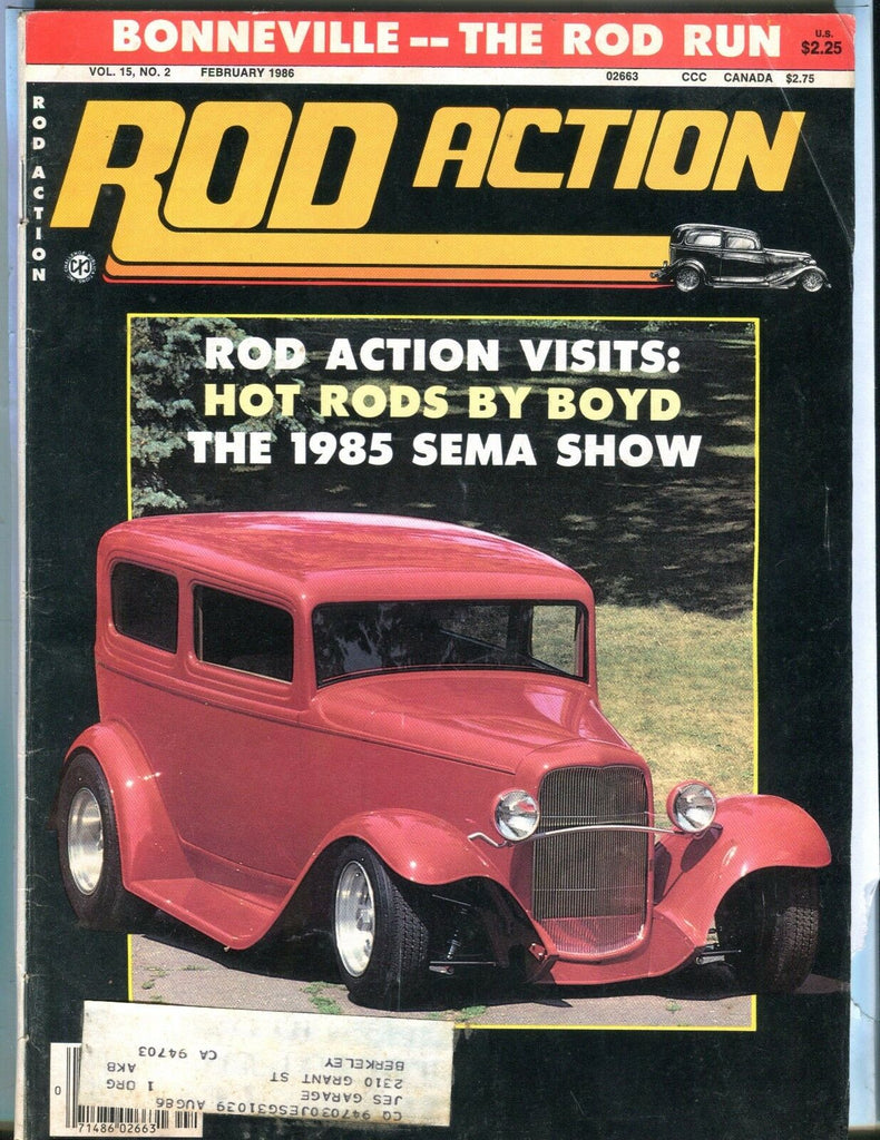 Rod Action Magazine February 1986 Bonneville Rod Run EX w/ML 031317nonjhe