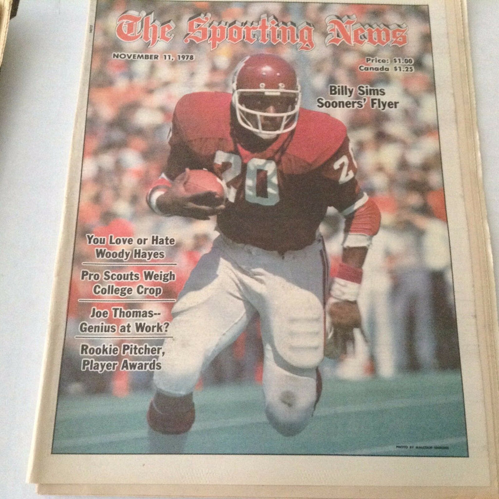 The Sporting News Magazine Billy Sims Woody Hayes November 11, 1978 062117nonrh
