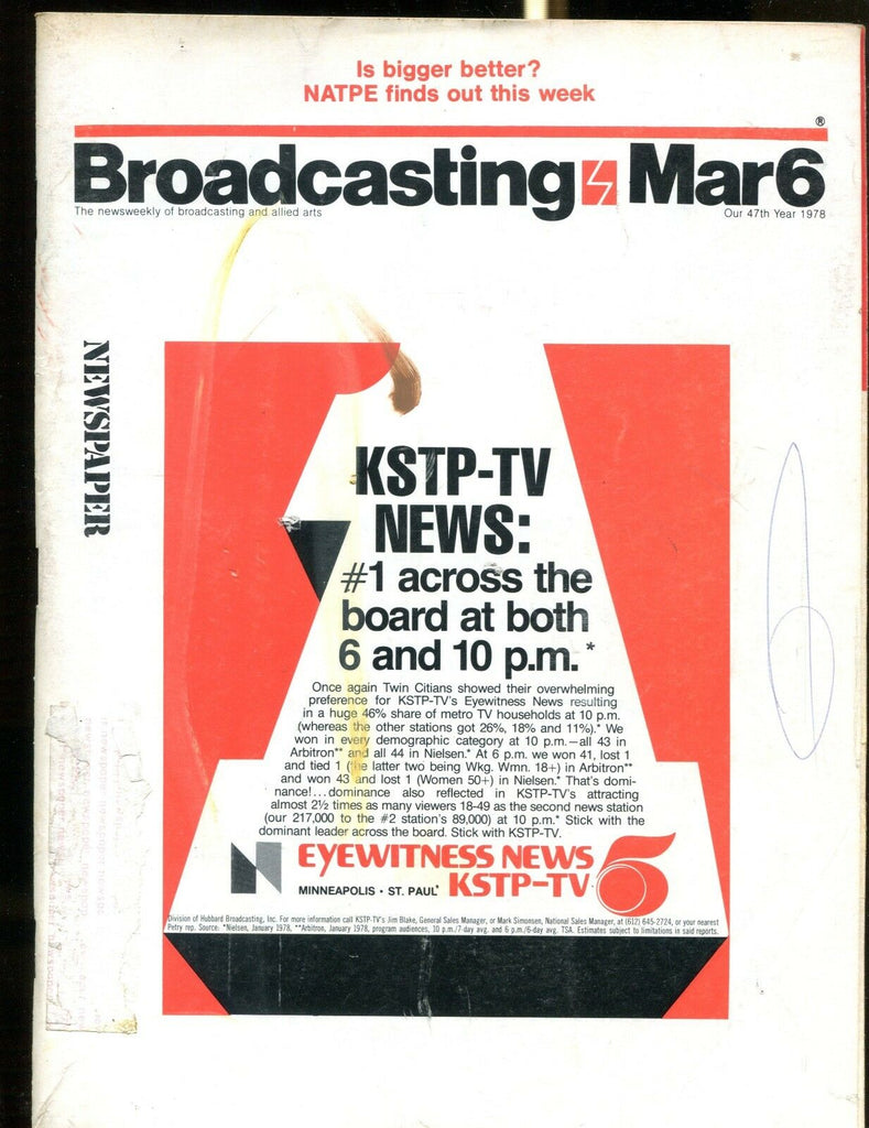 Broadcasting Magazine March 6 1978 KSTP-TV EX w/ML 122916jhe
