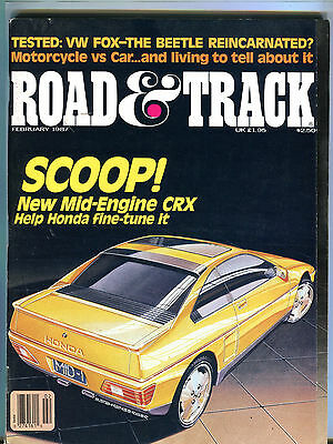 Road & Track Magazine February 1987 Honda Mid-Engine CRX EX 073016jhe