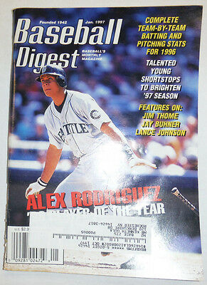 Baseball Digest Magazine Alex Rodriguez & Jim Thome January 1997 020315R
