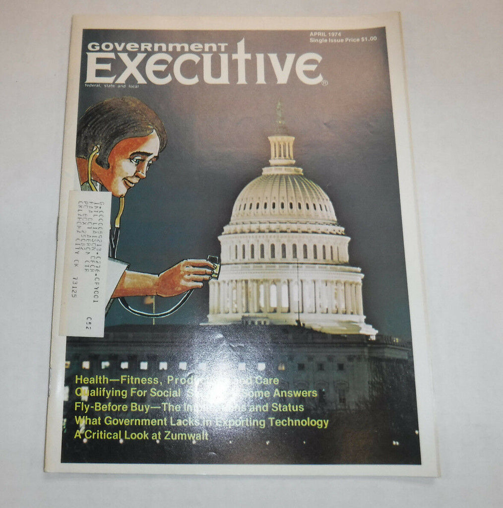 Government Executive Magazine Productivity Care April 1974 FAA 110216R