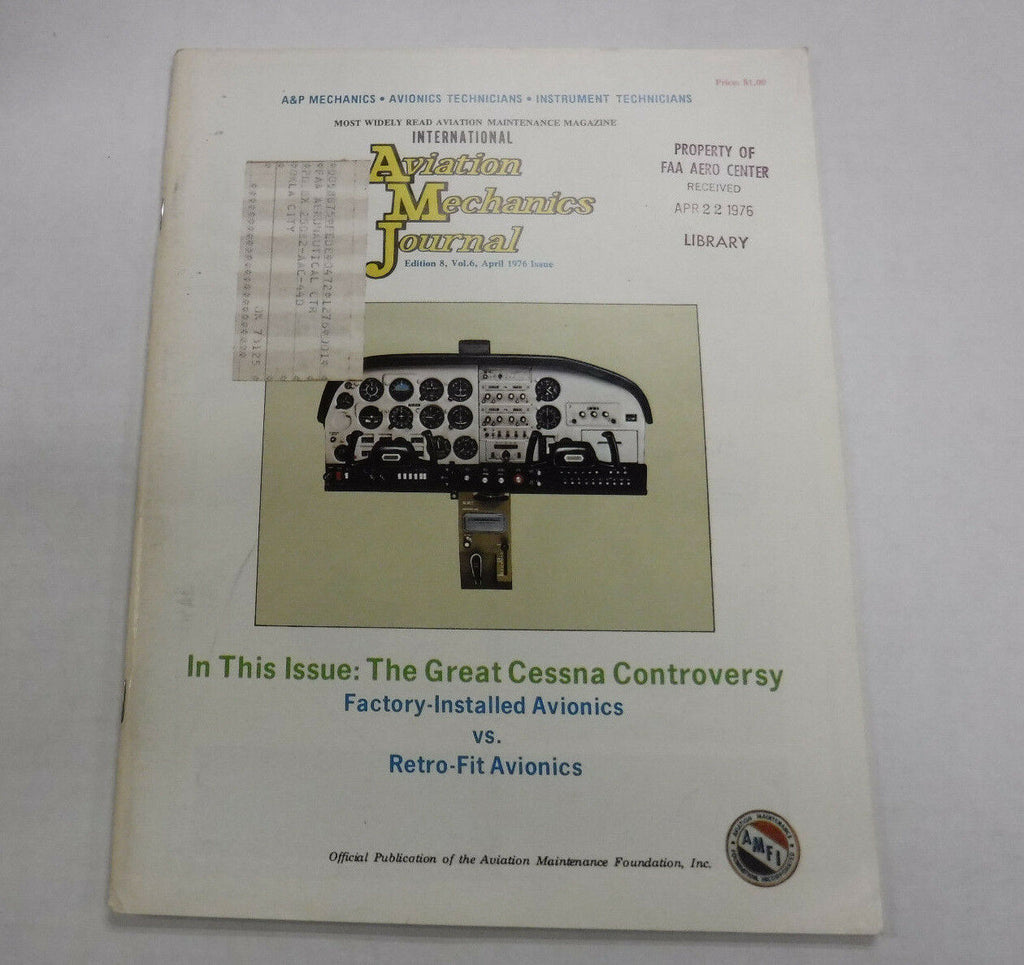 Aviation Mechanics Journal Magazine Cessna Contro April 1976 FAL FAA 110216R