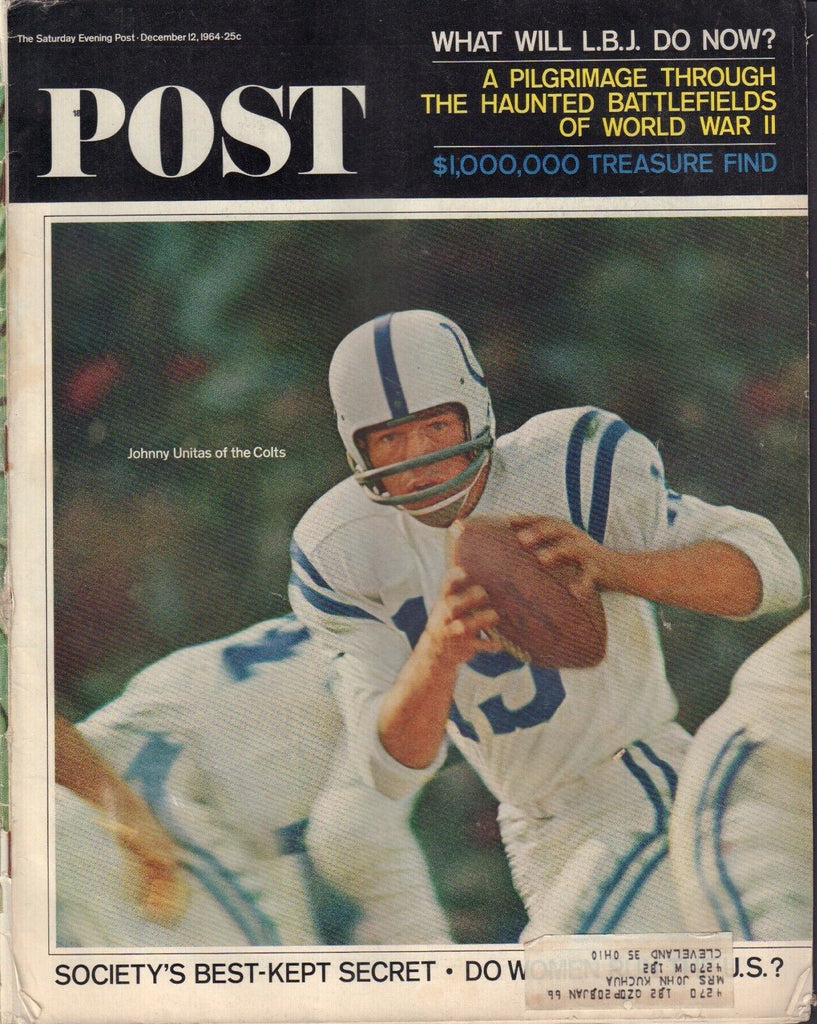 Saturday Evening Post Magazine December 12 1964 Johnny Unitas 102717nonjhe