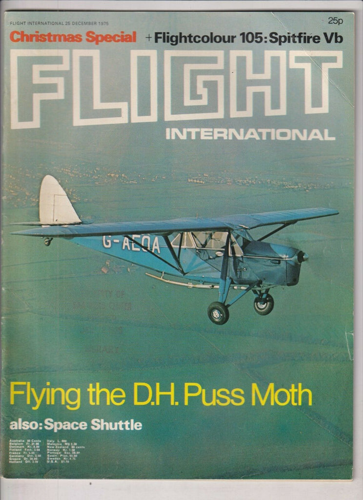 Flight International Mag Flying The DH Puss Moth December 25, 1975 022120nonr