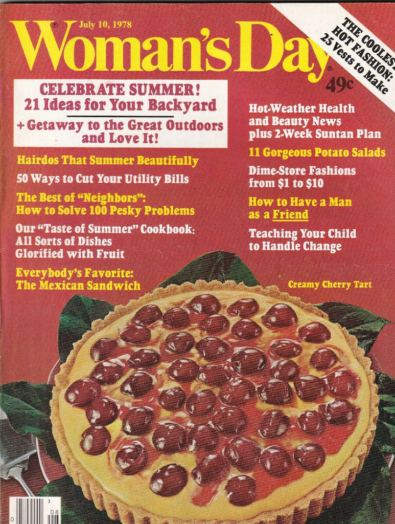 Woman's Day Mag Creamy Cherry Pie July 10, 1978 100119nonr