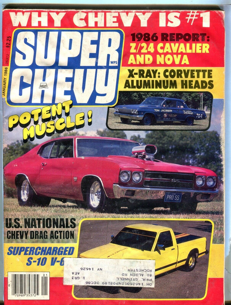 Super Chevy Magazine January 1986 Cavalier Nova VG w/ML 031717nonjhe