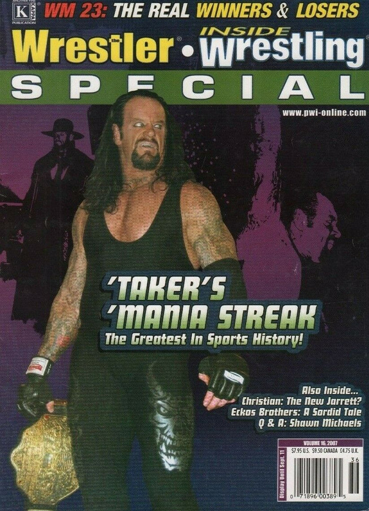 The Wrestler Inside Wrestling Special Vol.16 2007 The Undertaker 032719DBE