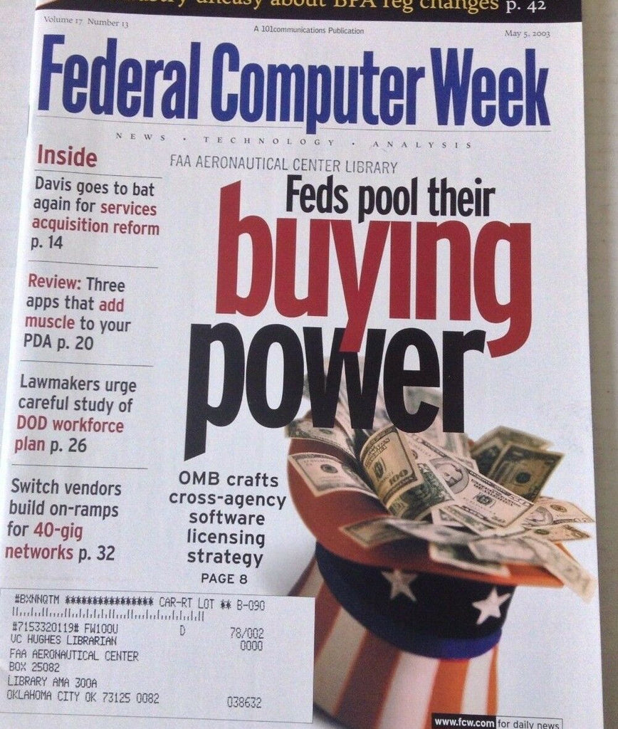 Federal Computer Weekly Magazine Feds Buying Power May 5, 2003 080117nonrh