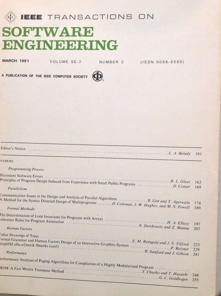IEEE Software Engineering FAA Magazine Software Errors March 1981 051218nonrh