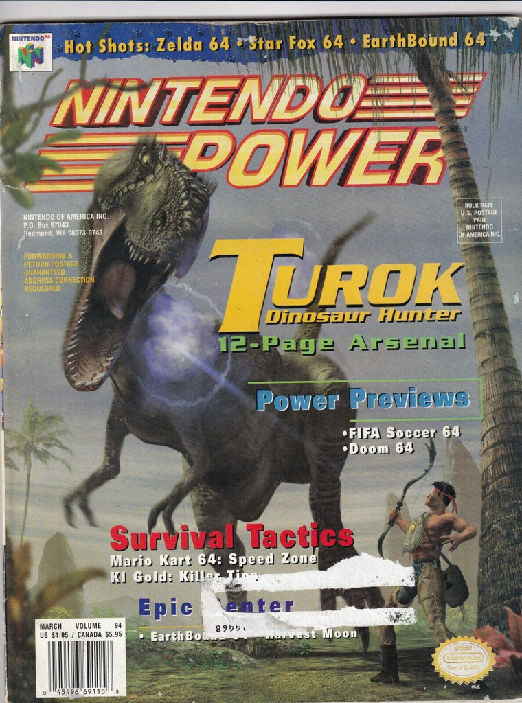 Nintendo Power Mag Turok Dinosaur Hunter March 1997 080719nonr