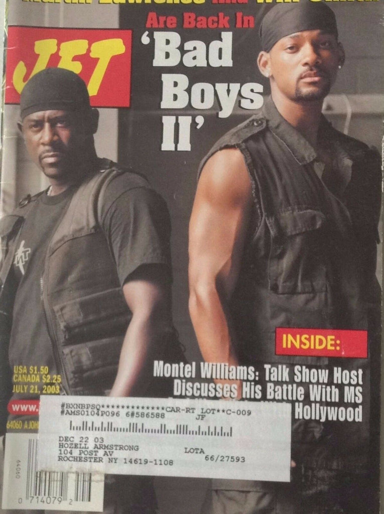 Jet Magazine Bad Boys II Martin Lawrence Will Smith July 21, 2003 090517nonrh