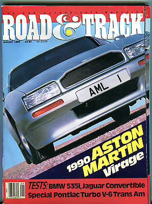 Road & Track Magazine January 1989 1990 Aston Martin Virage VGEX 010416jhe2