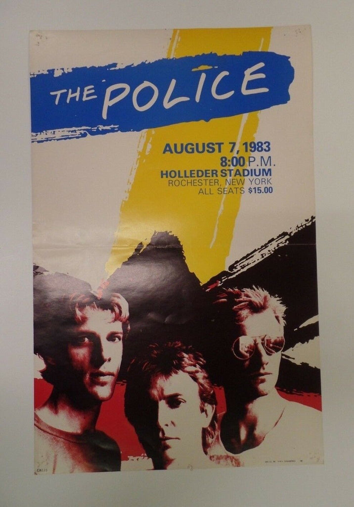 The Police Aug 7 1983 Holleder Stadium Rochester NY CA039 Serigraphics 20"x12.5"