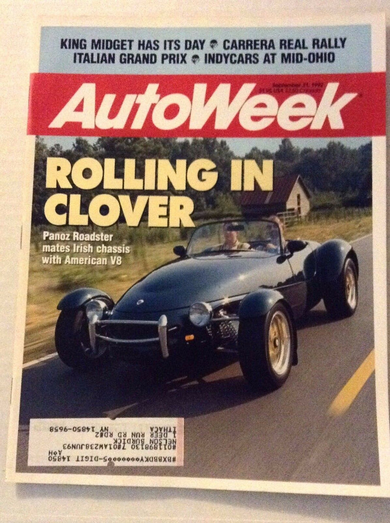 Autoweek Magazine Magazine Panoz Roadster September 21, 1992 011717RH