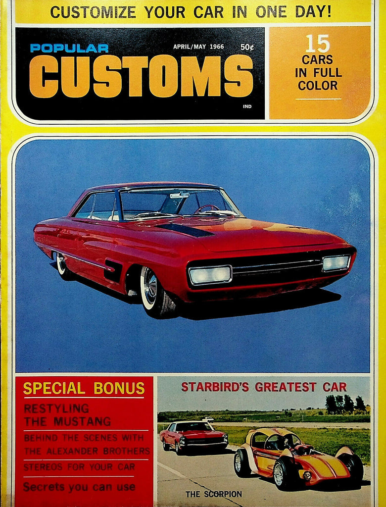 Popular Customs April May 1966 Starbird The Scorpion El Rivomar 050420DBE