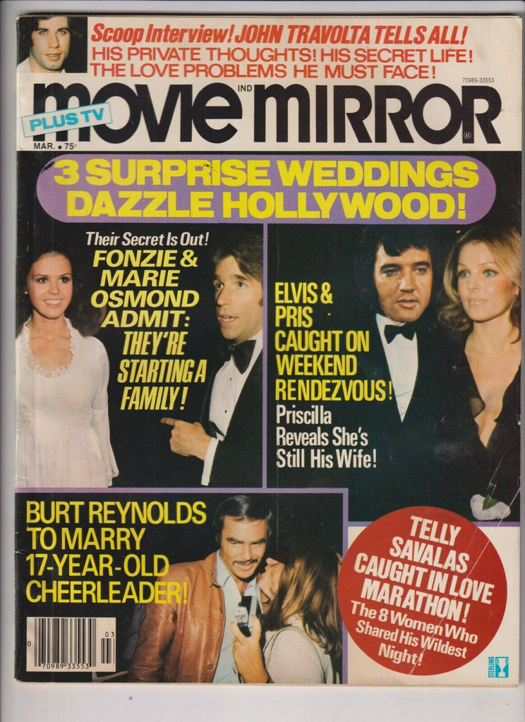Movie Mirror Mag Elvis Presley Fonzie Burt Reynolds March 1977 111719nonr
